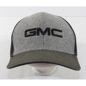 GMC Trucker Hat Men OSFM Gray Green Excellent Mesh Back Embroidered Logo Cap